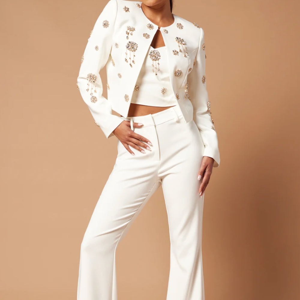 Embellished 3 Piece Pant Set